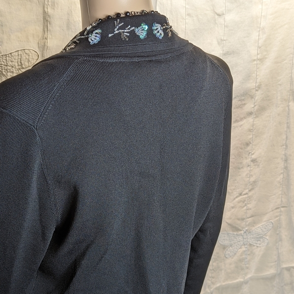 BCBGMAXAZRIA black sequined sweater sz L - Picture 5 of 7